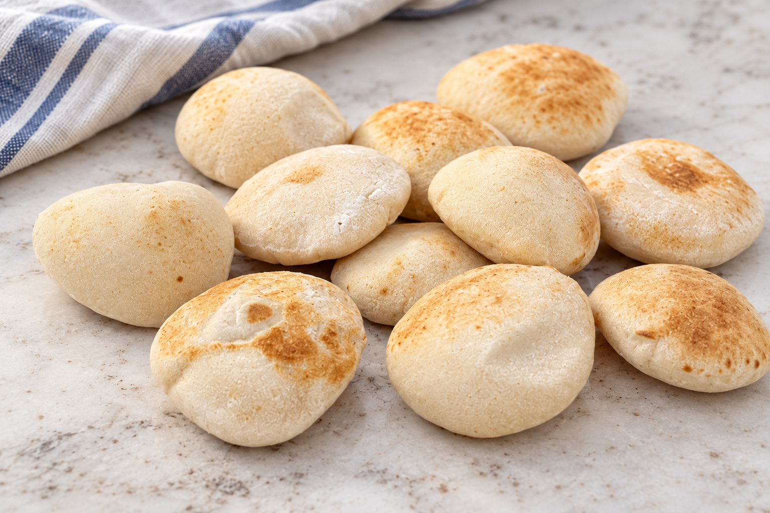 Styled photo of Pita House Bakery Classic White mini pita breads