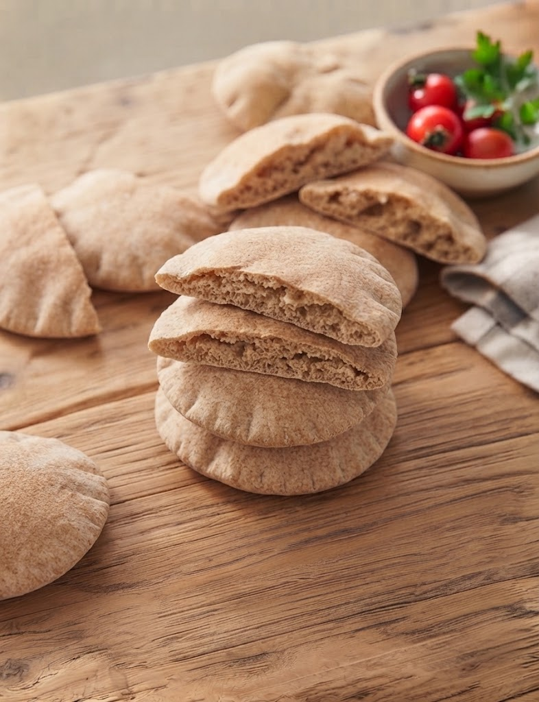 Styled photo of Pita House Bakery Mini Whole Wheat pita breads